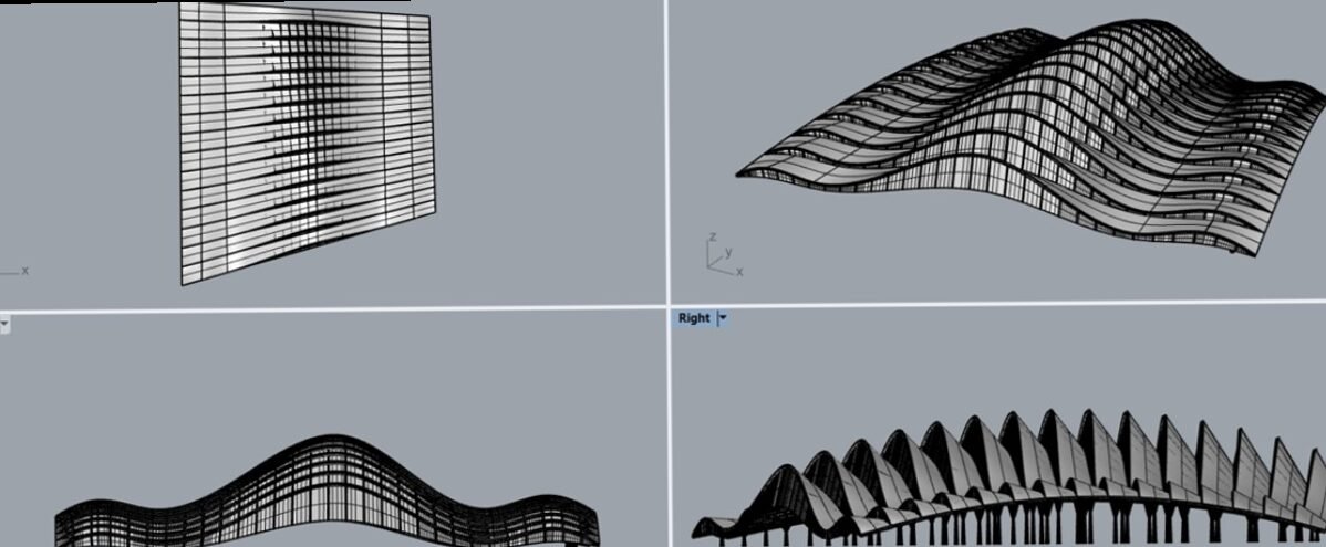 El uso de Grasshopper y Rhino para el diseño de fachadas paramétricas.