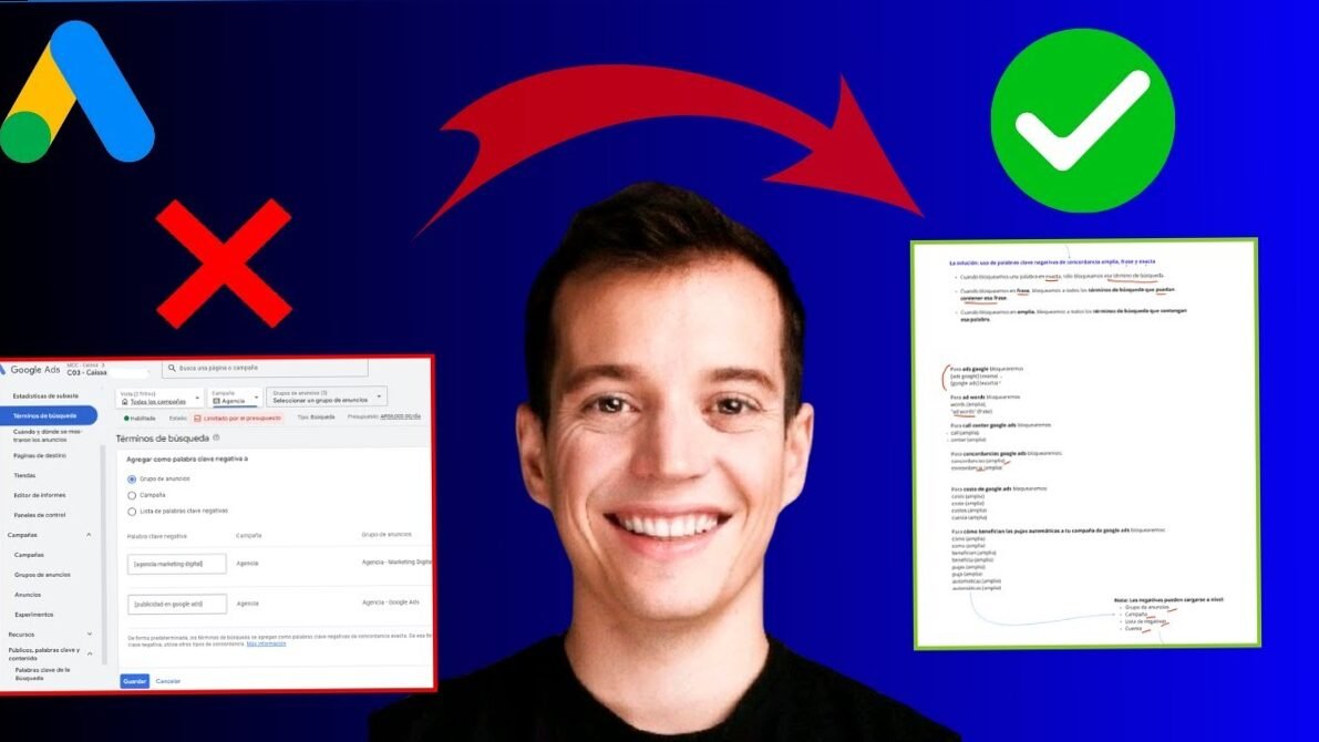 Qué son las palabras clave negativas y cómo utilizarlas de forma eficaz en campañas de Google Ads